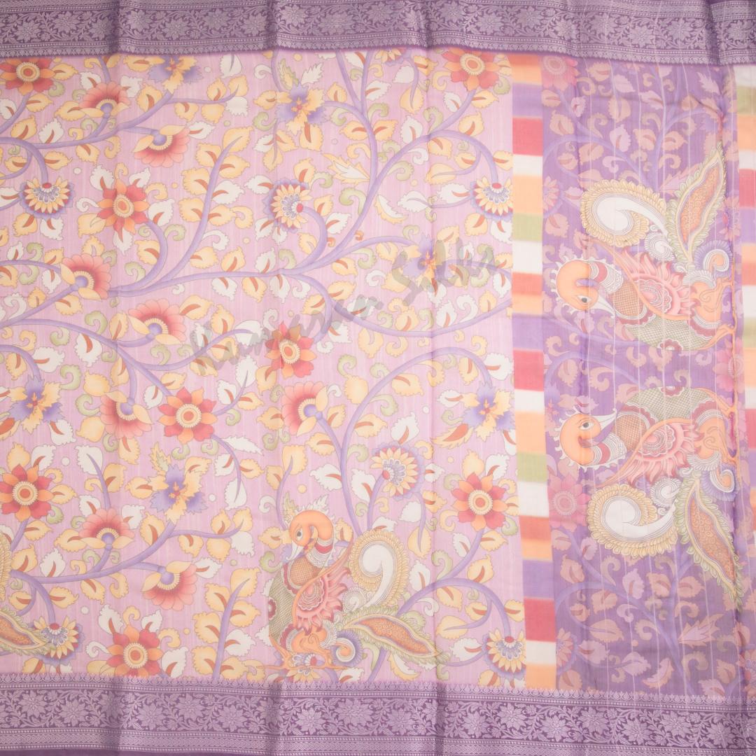 Silk Viscose Purple Printed Saree