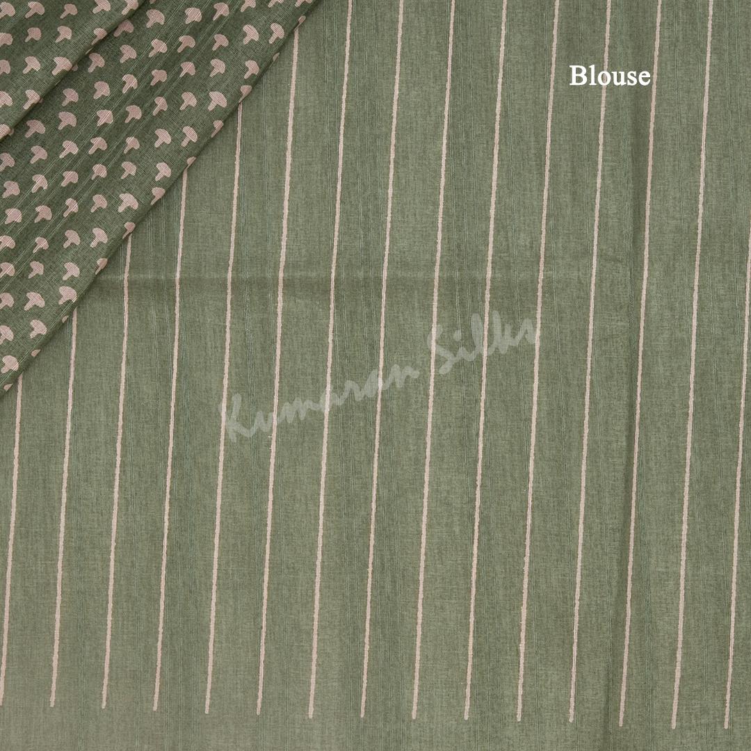 Semi Raw Silk Green Printed Saree 10