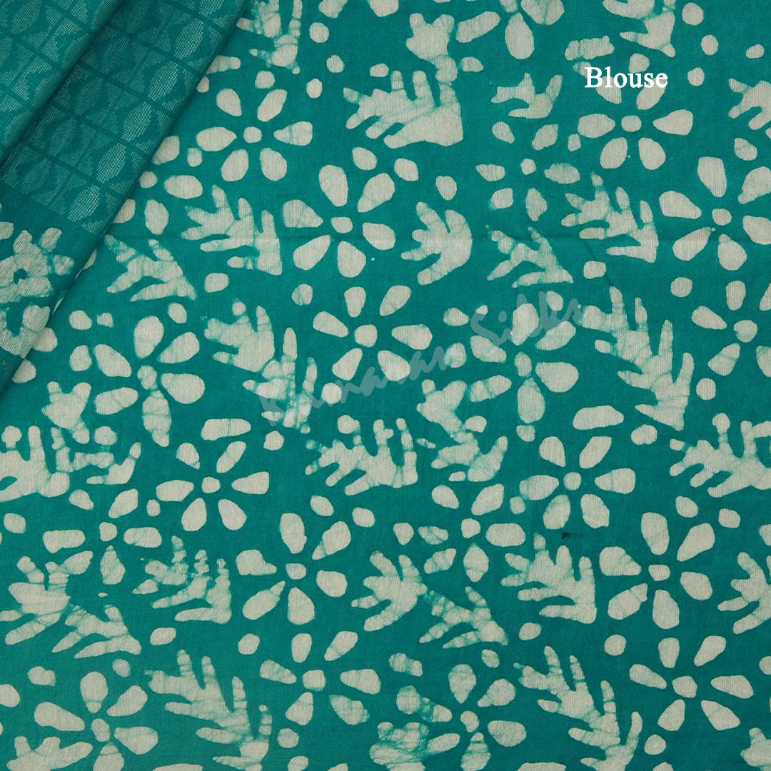 Semi Linen Jade Green Printed Saree - Kumaran Silks