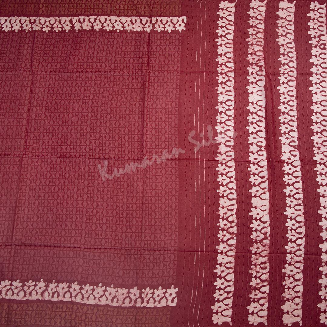 Semi Linen Maroon Printed Saree 02 - Kumaran Silks