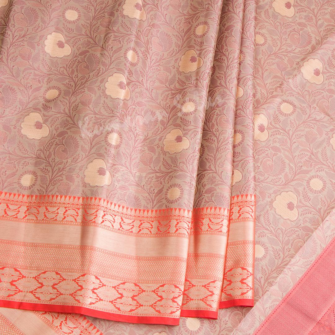 Ranvi Silk Light Brown Floral Saree