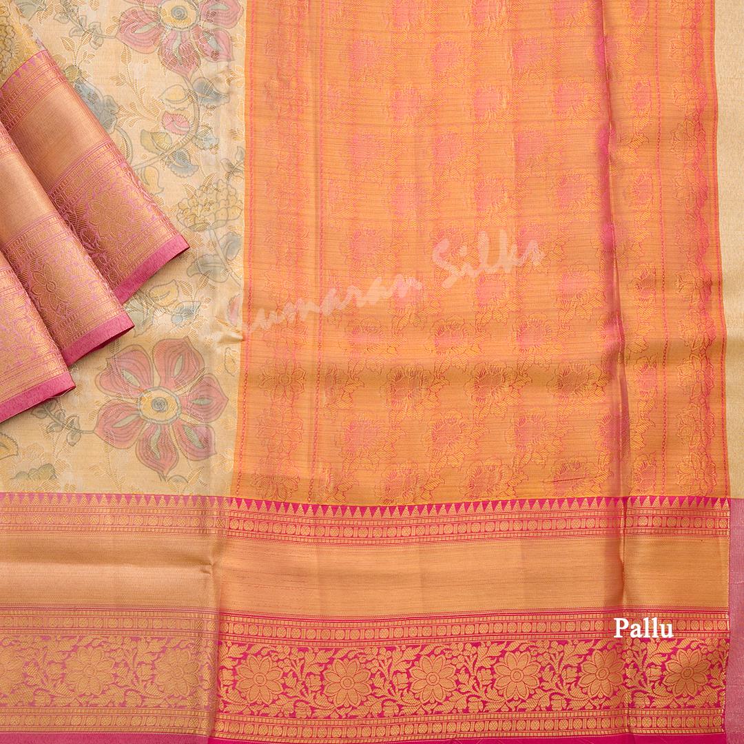 Ranvi Silk Gold Tissue Floral Printed Saree