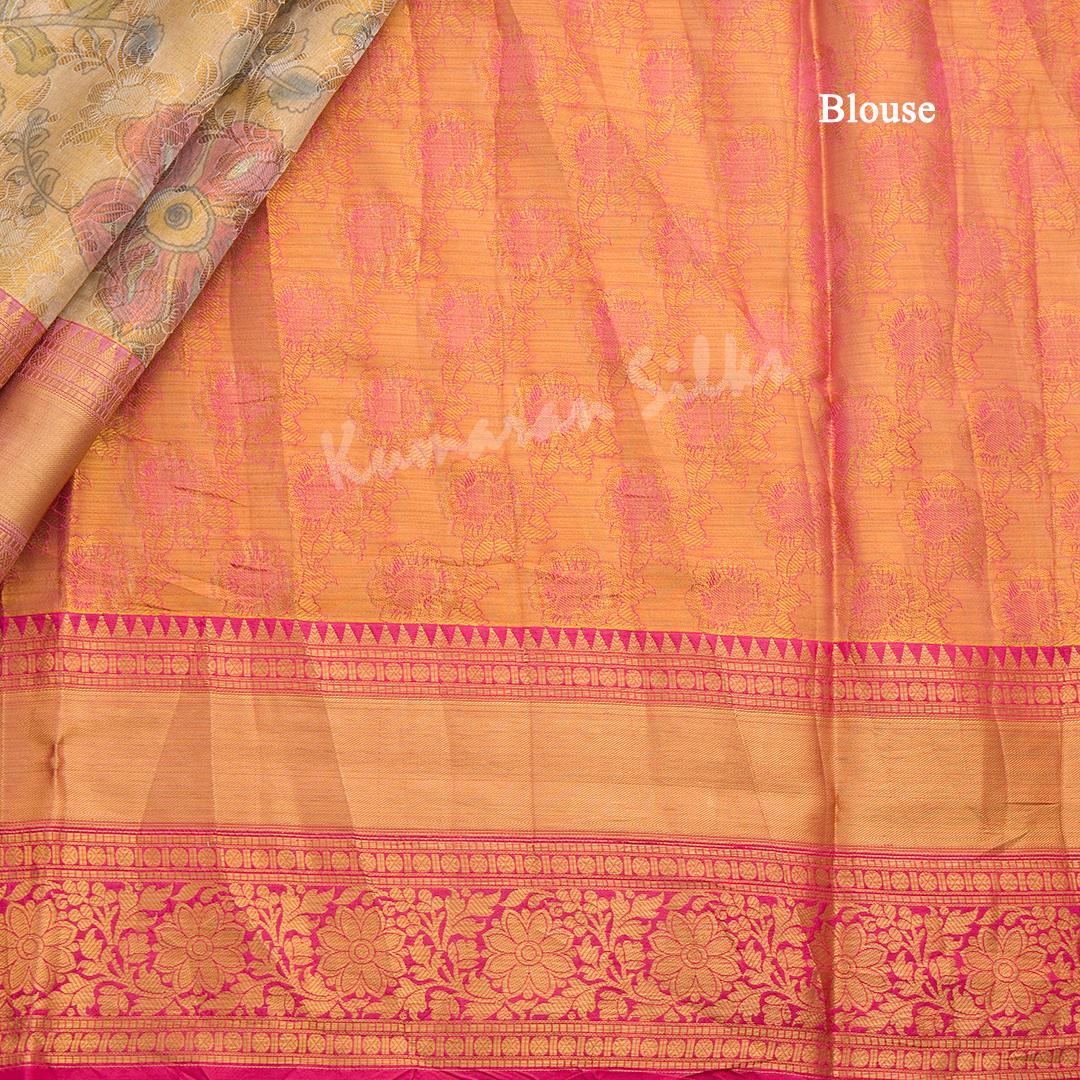 Ranvi Silk Gold Tissue Floral Printed Saree