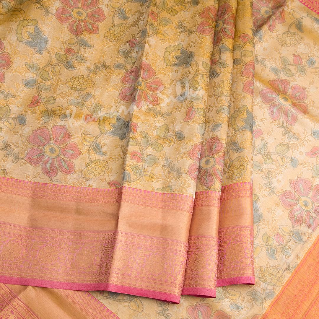 Ranvi Silk Gold Tissue Floral Printed Saree