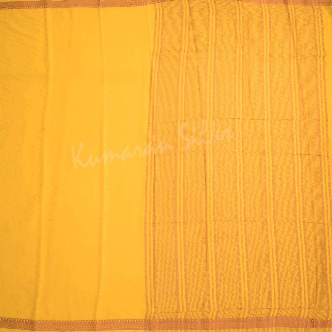 Semi Mysore Silk Plain Mango Yellow Saree 07 - Kumaran Silks