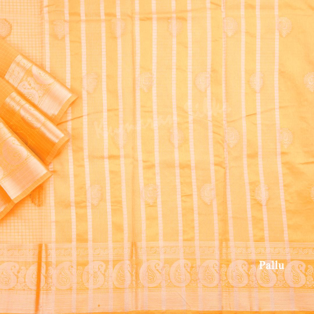 Tissue Mango Yellow Mango Zari Worked Saree