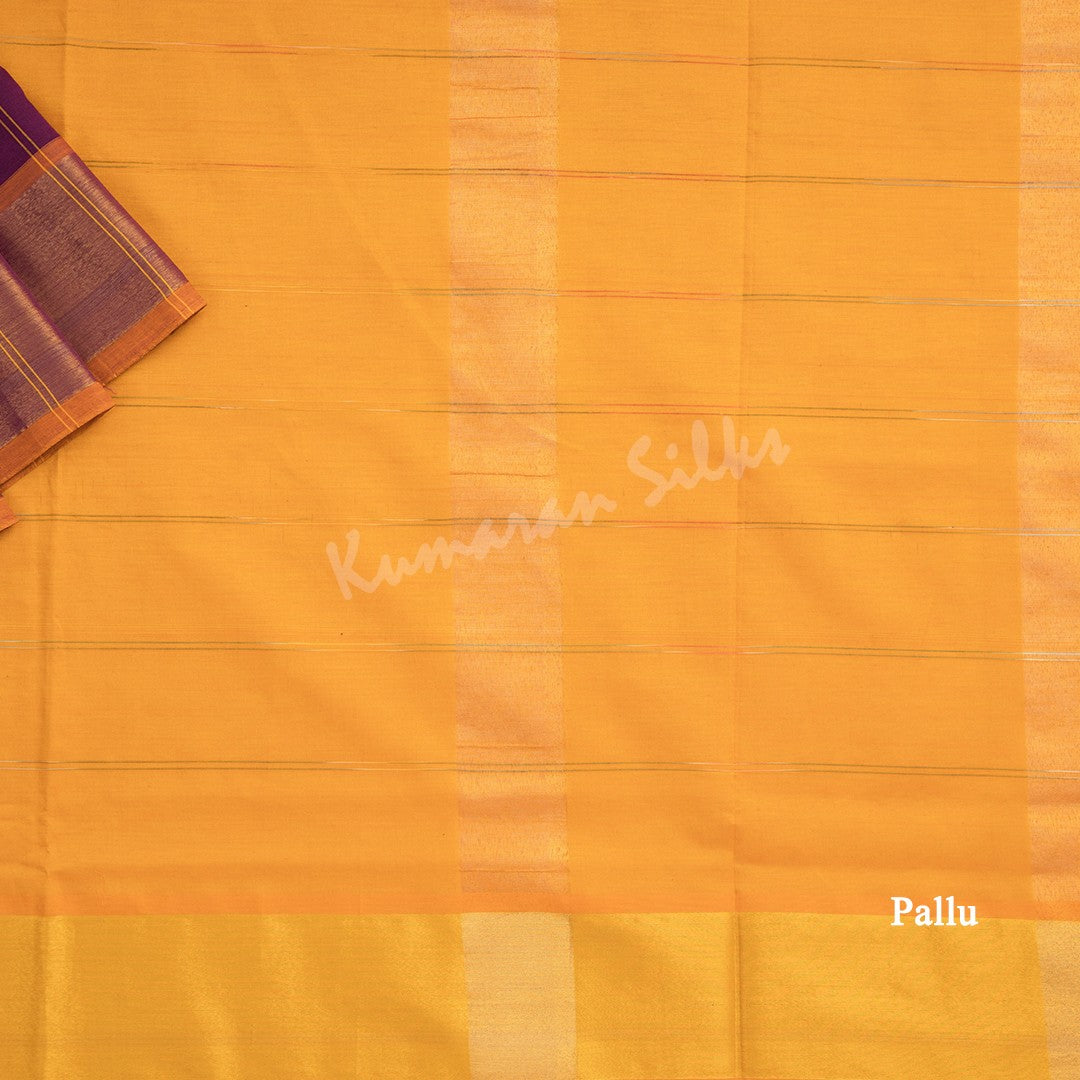 Semi Silk Cotton Purple Checked Saree - Kumaran Silks