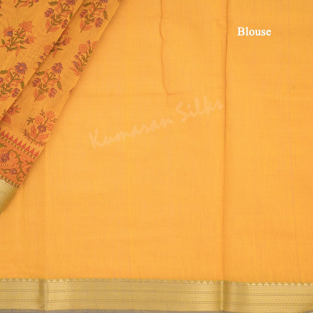 Chanderi Cotton Printed Shot Colour Saree - Kumaran Silks