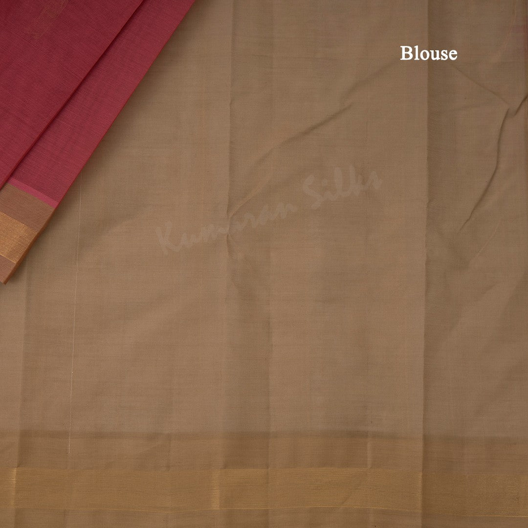 Kanchi Cotton Fiery Rose Pink Thread Worked Saree