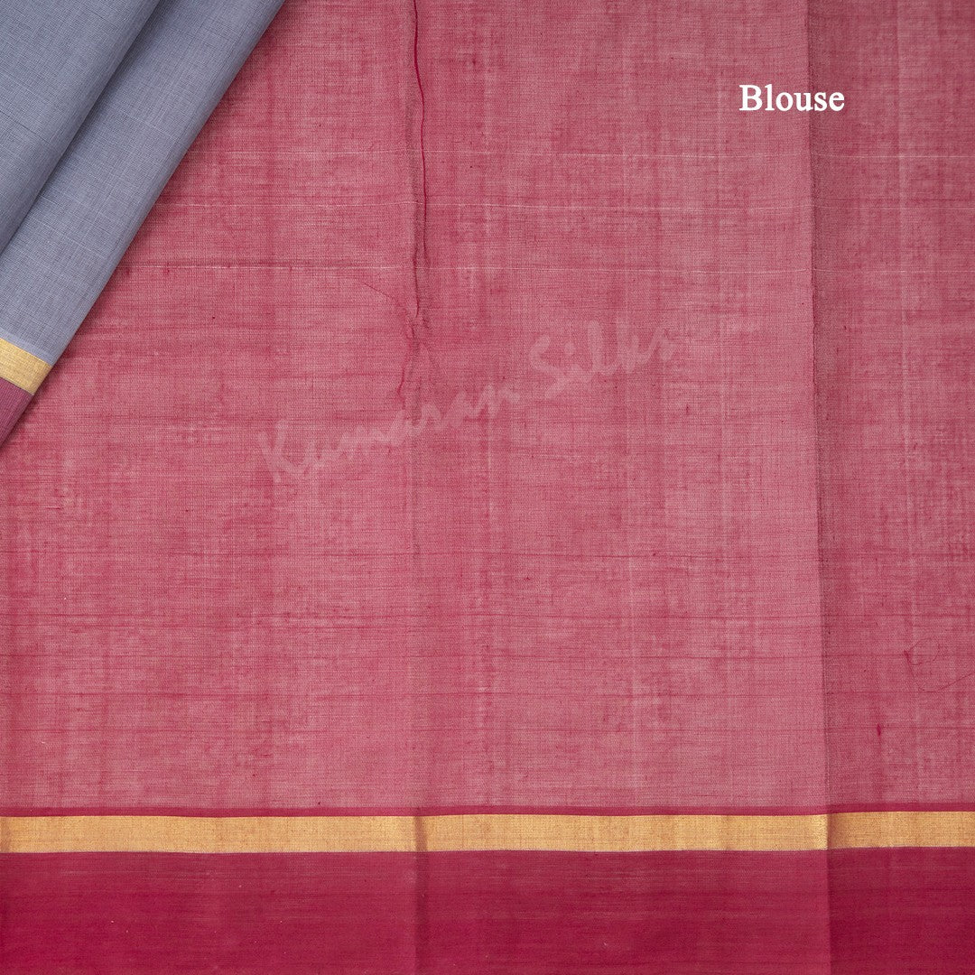 Kanchi Cotton Grey Thread Worked Saree 02