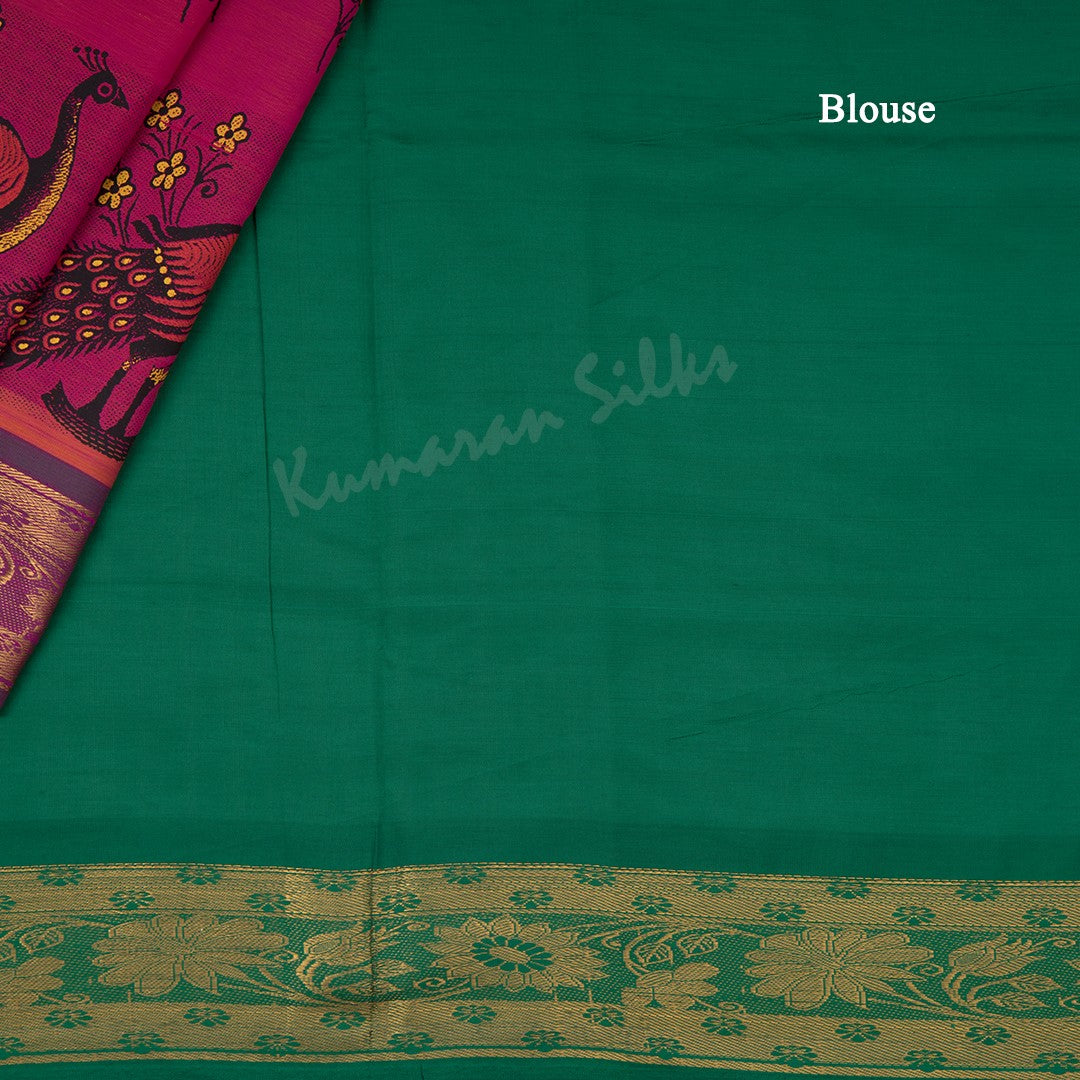 Poly Cotton Shot Colour Floral Printed Saree