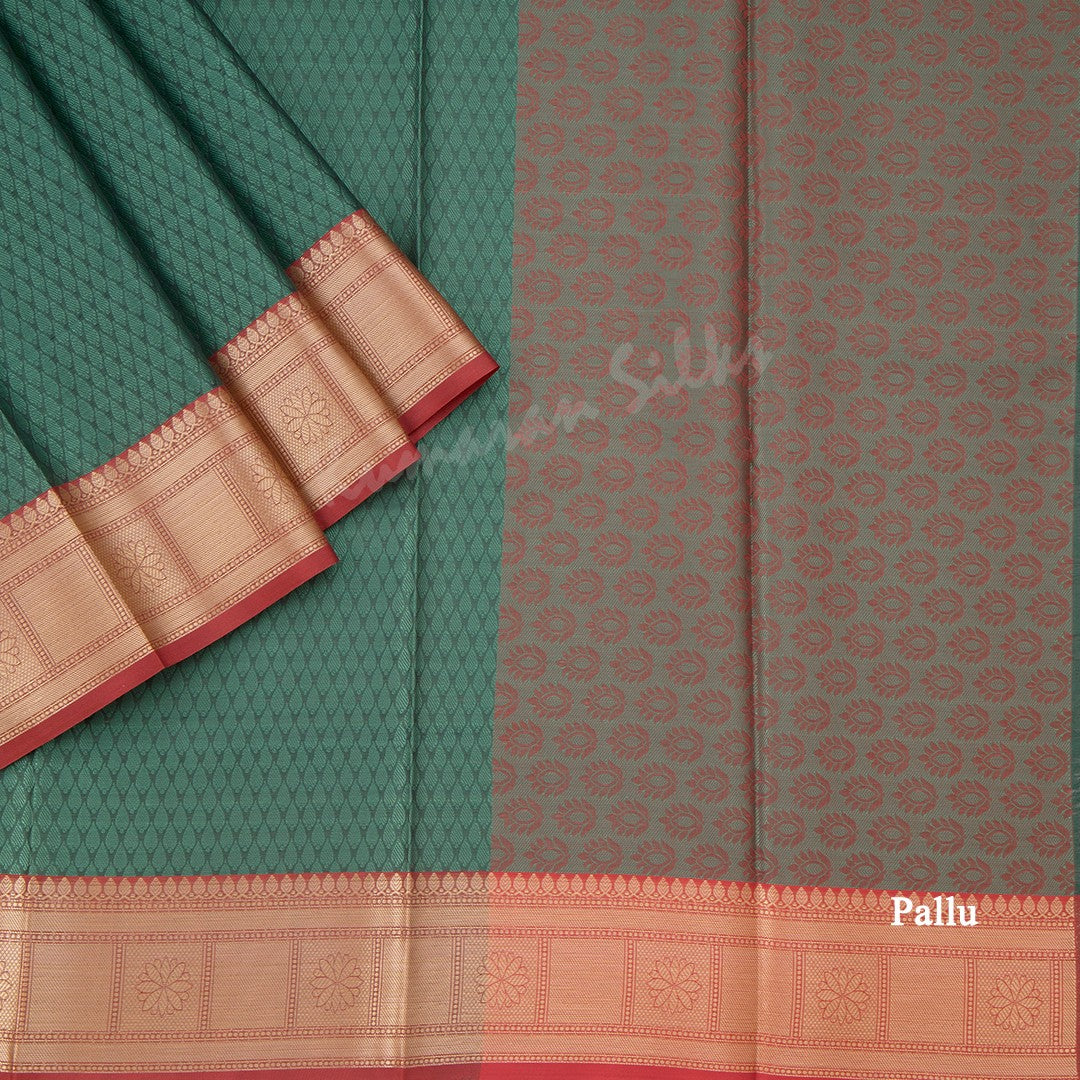 Ranvi Silk Dark Green Saree