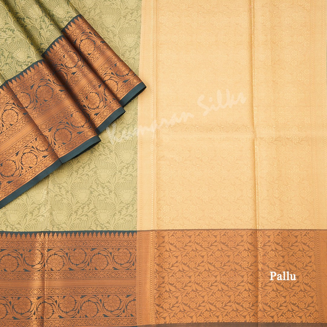 Ranvi Silk Olive Green Saree 02