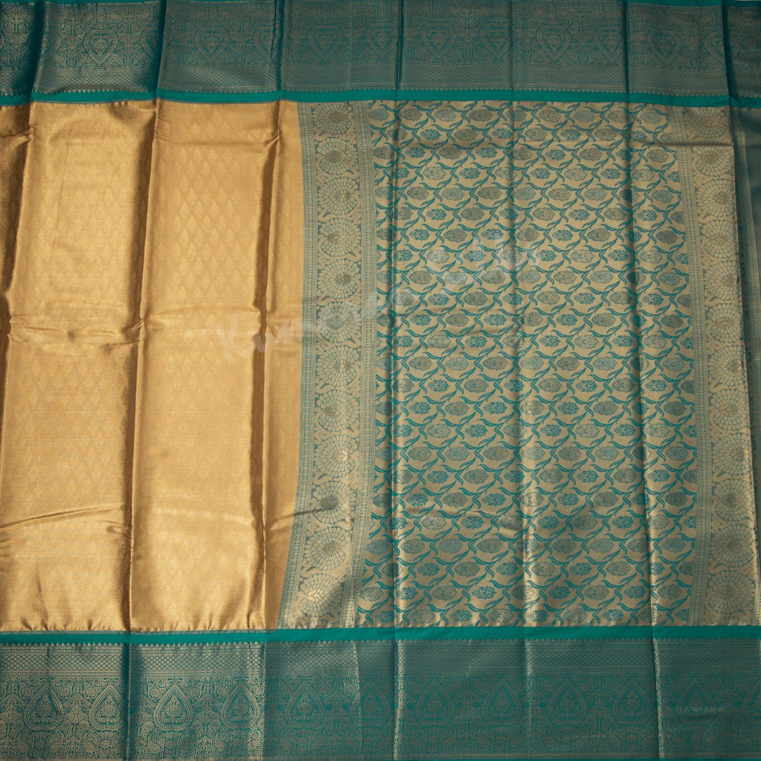 Semi Silk Tissue Gold Saree 03