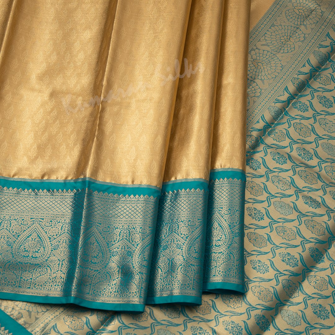 Semi Silk Tissue Gold Saree 03