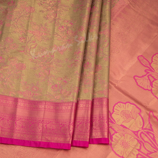 Semi Silk Tissue Gold Saree 04