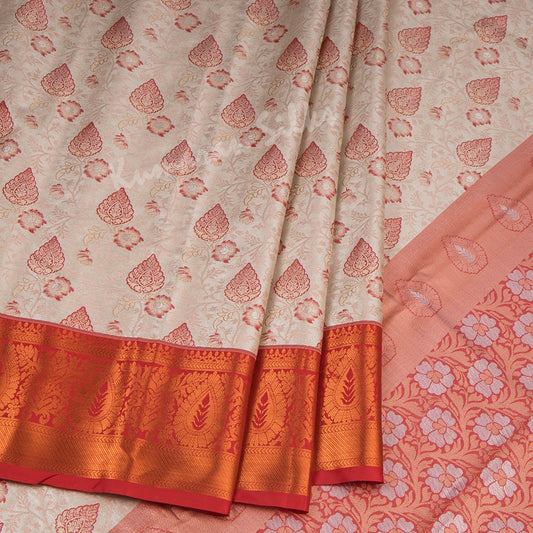 Semi Silk Tissue Cream Saree