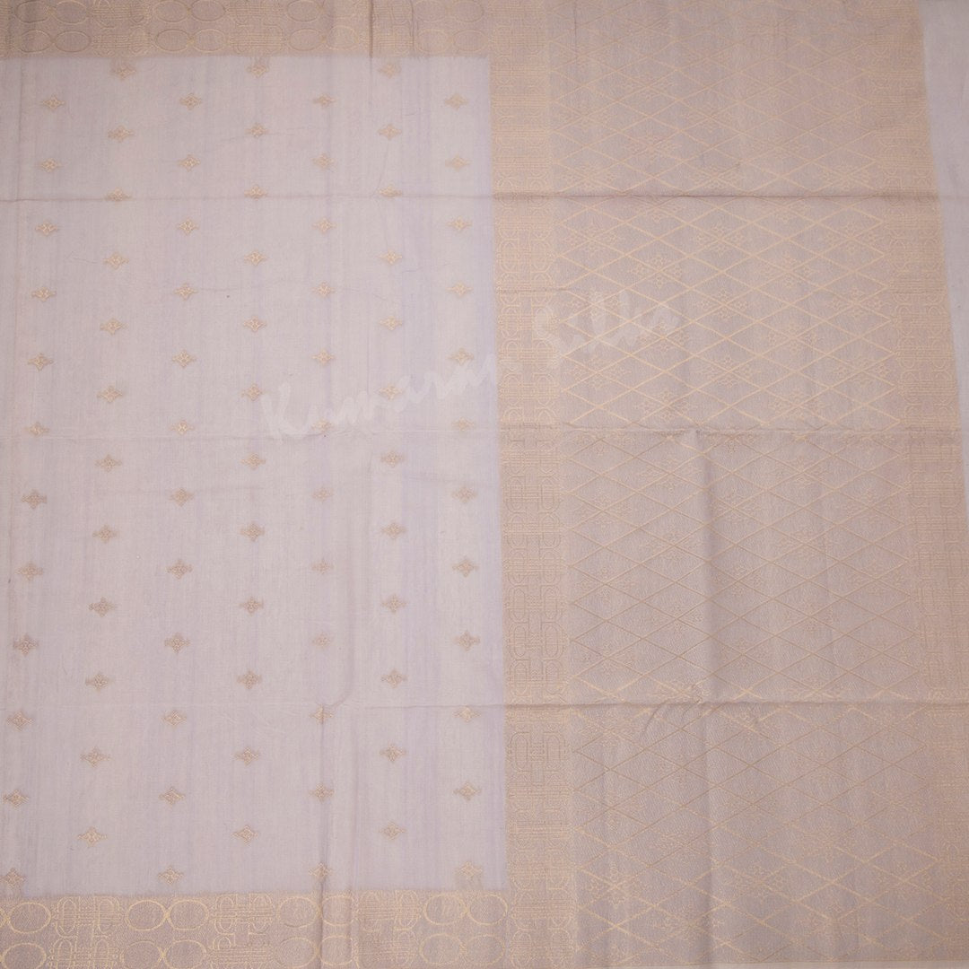 Silk Cotton Grey Saree With Zari Buttas