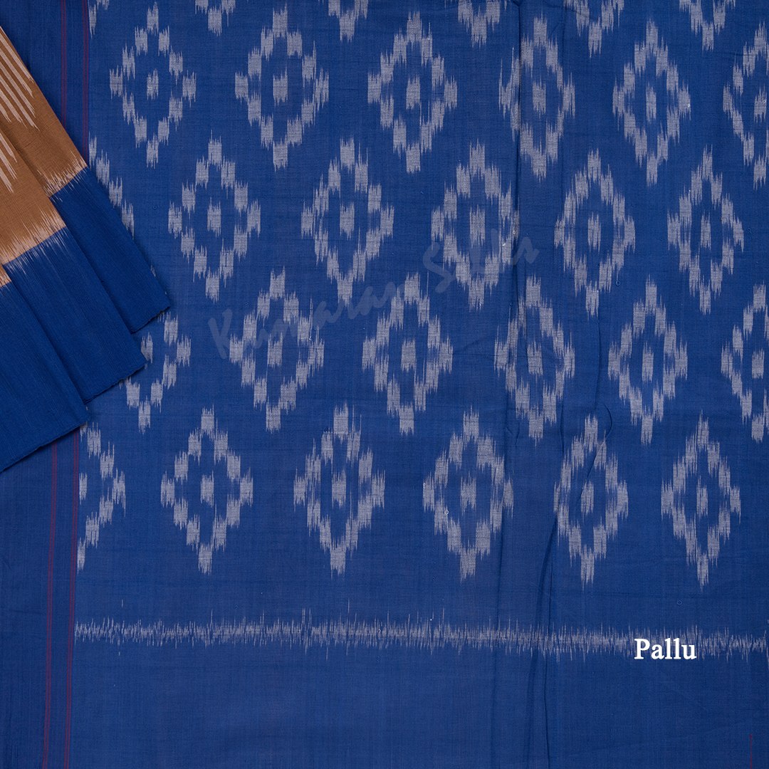 Pochampally Cotton Cinnamon Brown Printed Saree