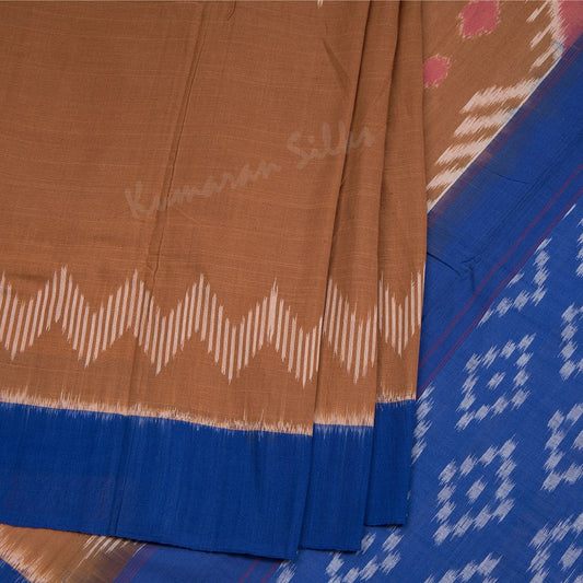 Pochampally Cotton Cinnamon Brown Printed Saree