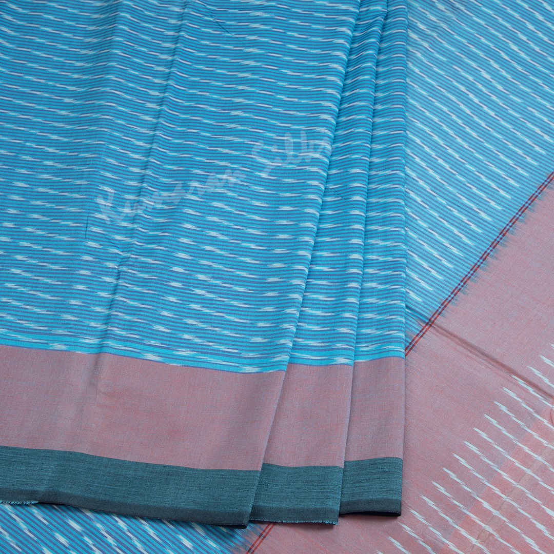 Pochampally Cotton Blue Printed Saree