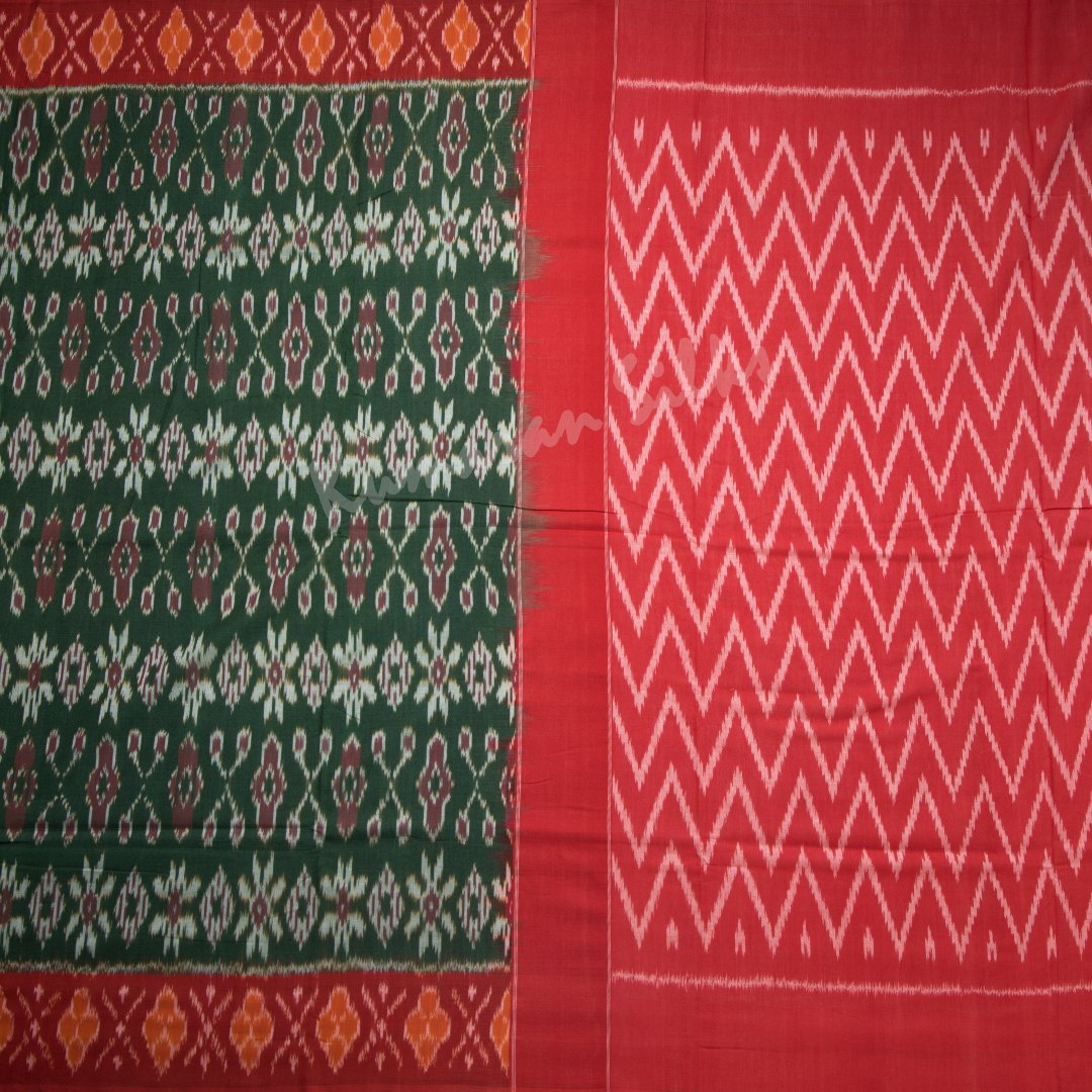 Pochampally Cotton Green Printed Saree