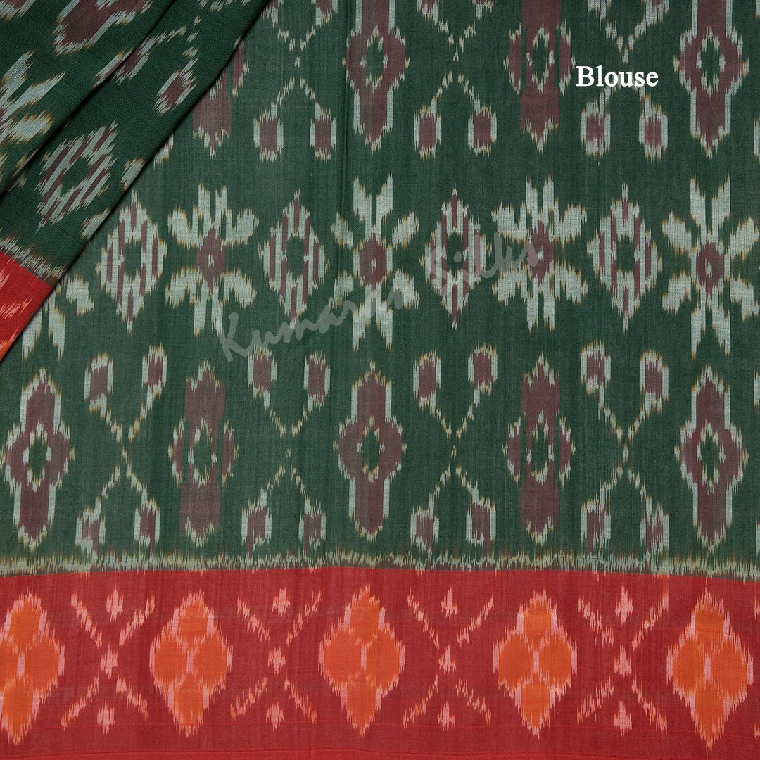 Pochampally Cotton Green Printed Saree