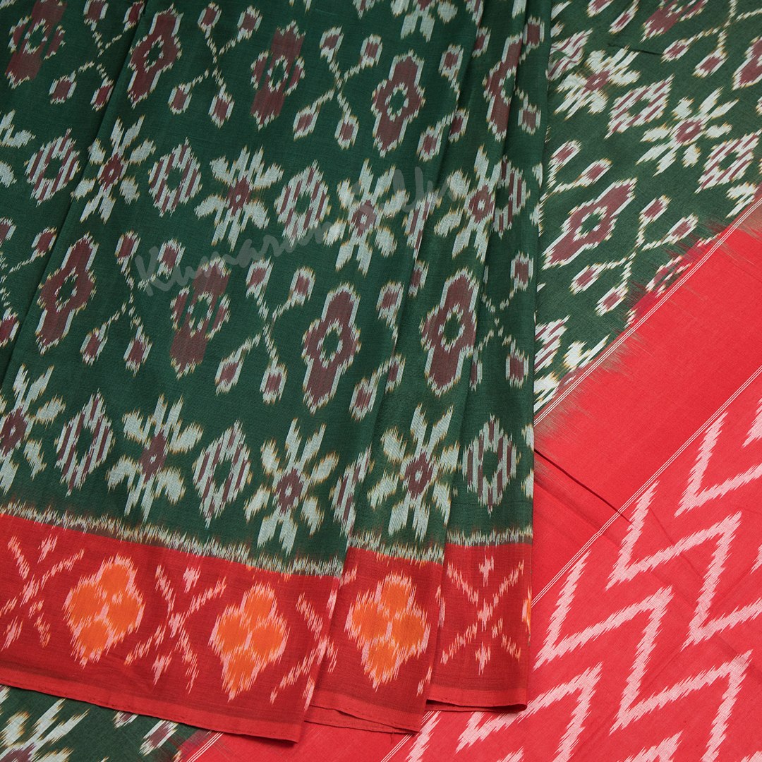 Pochampally Cotton Green Printed Saree