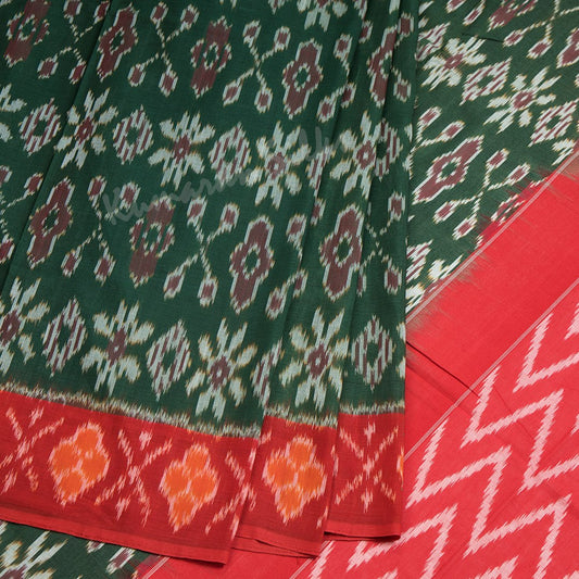 Pochampally Cotton Green Printed Saree