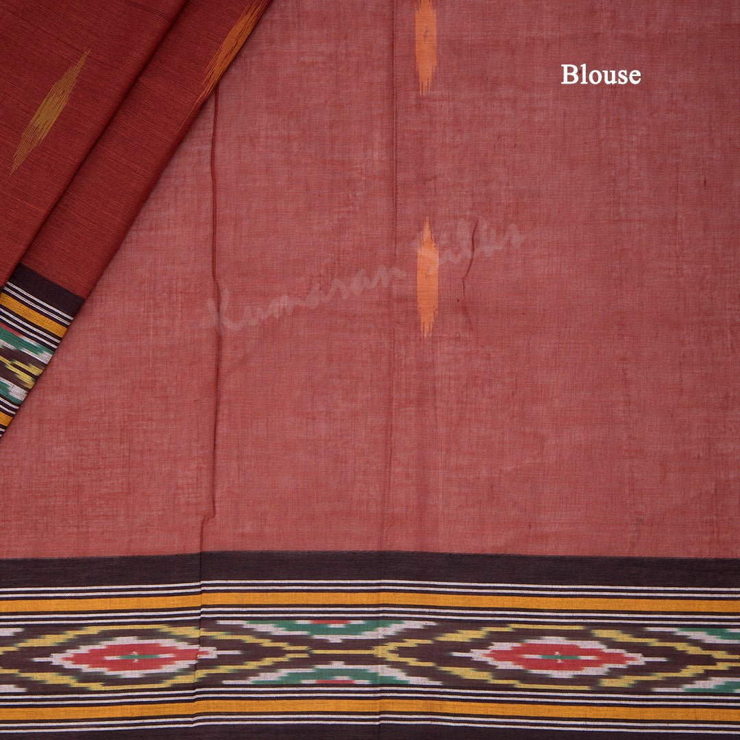 Pochampally Cotton Maroon Printed Saree