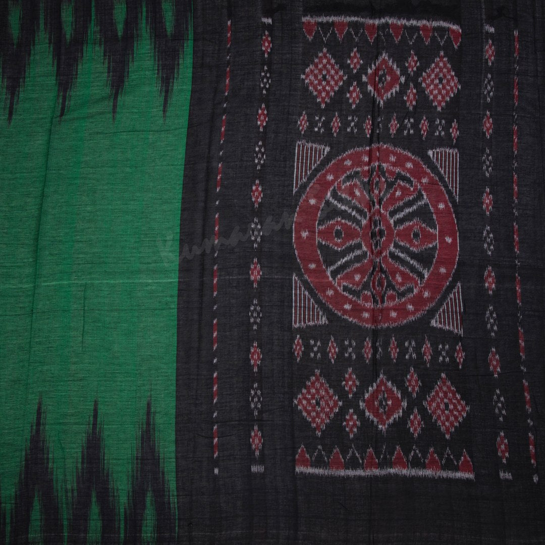 Pochampally Cotton Green Printed Saree 02