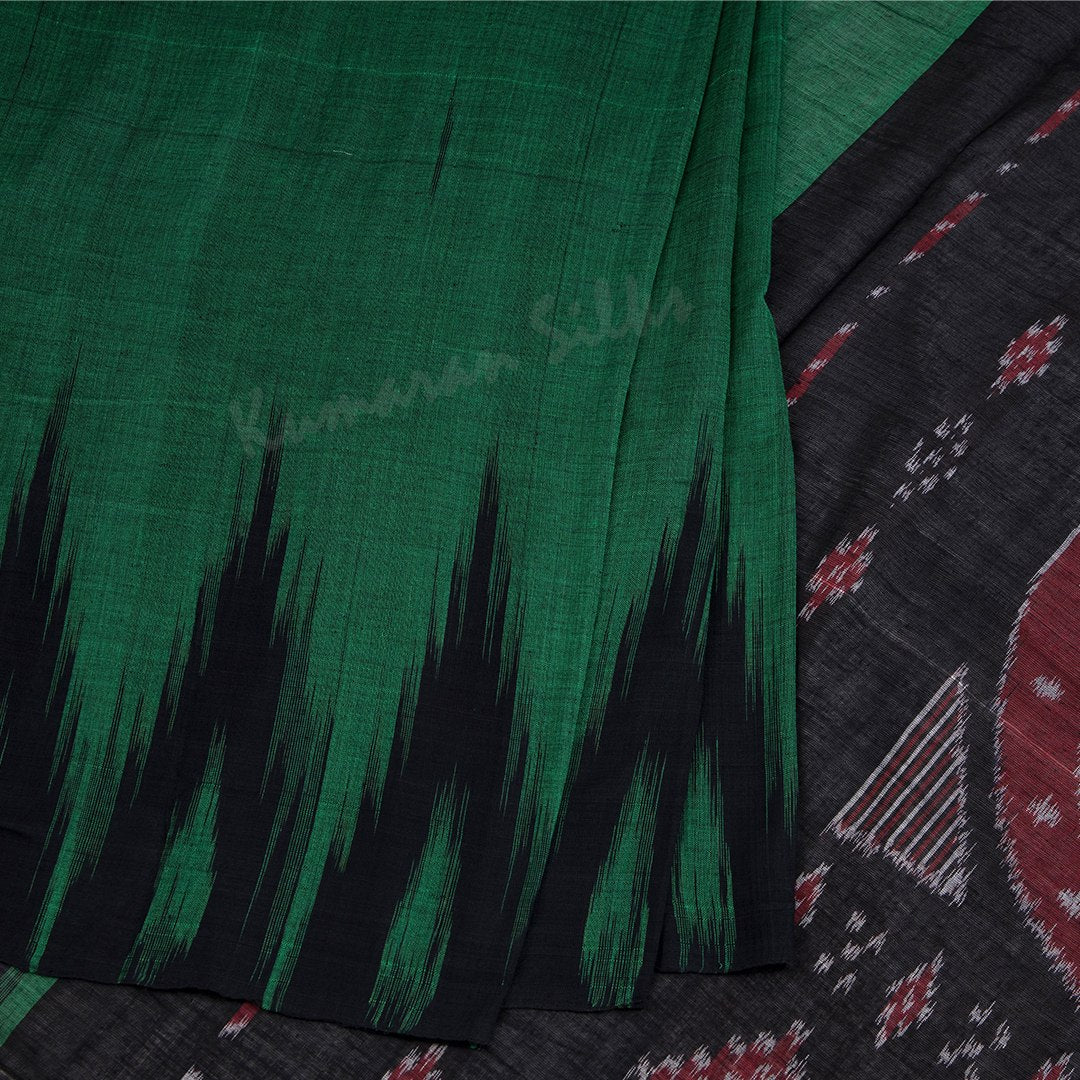 Pochampally Cotton Green Printed Saree 02