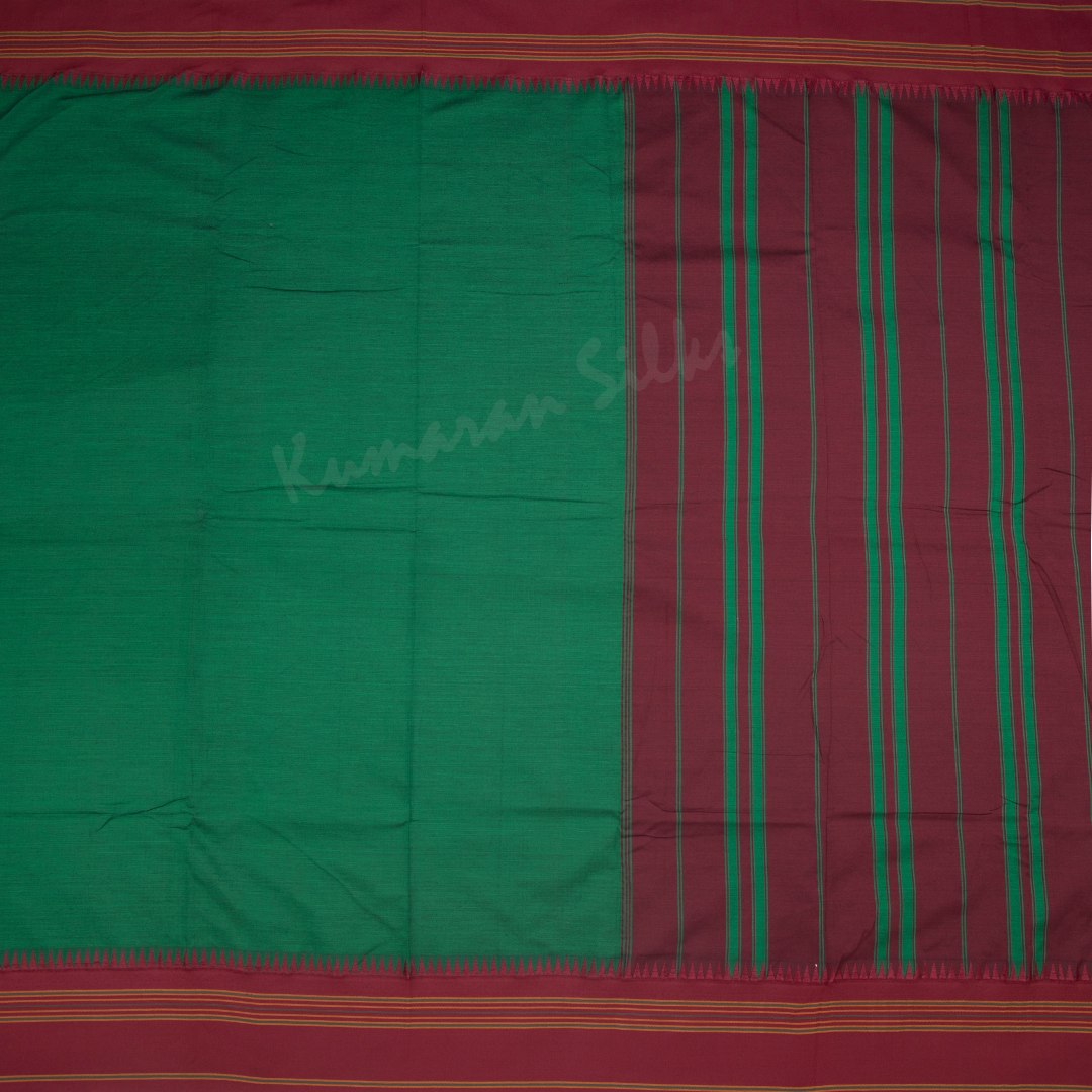 Dharwad Cotton Green Plain Saree