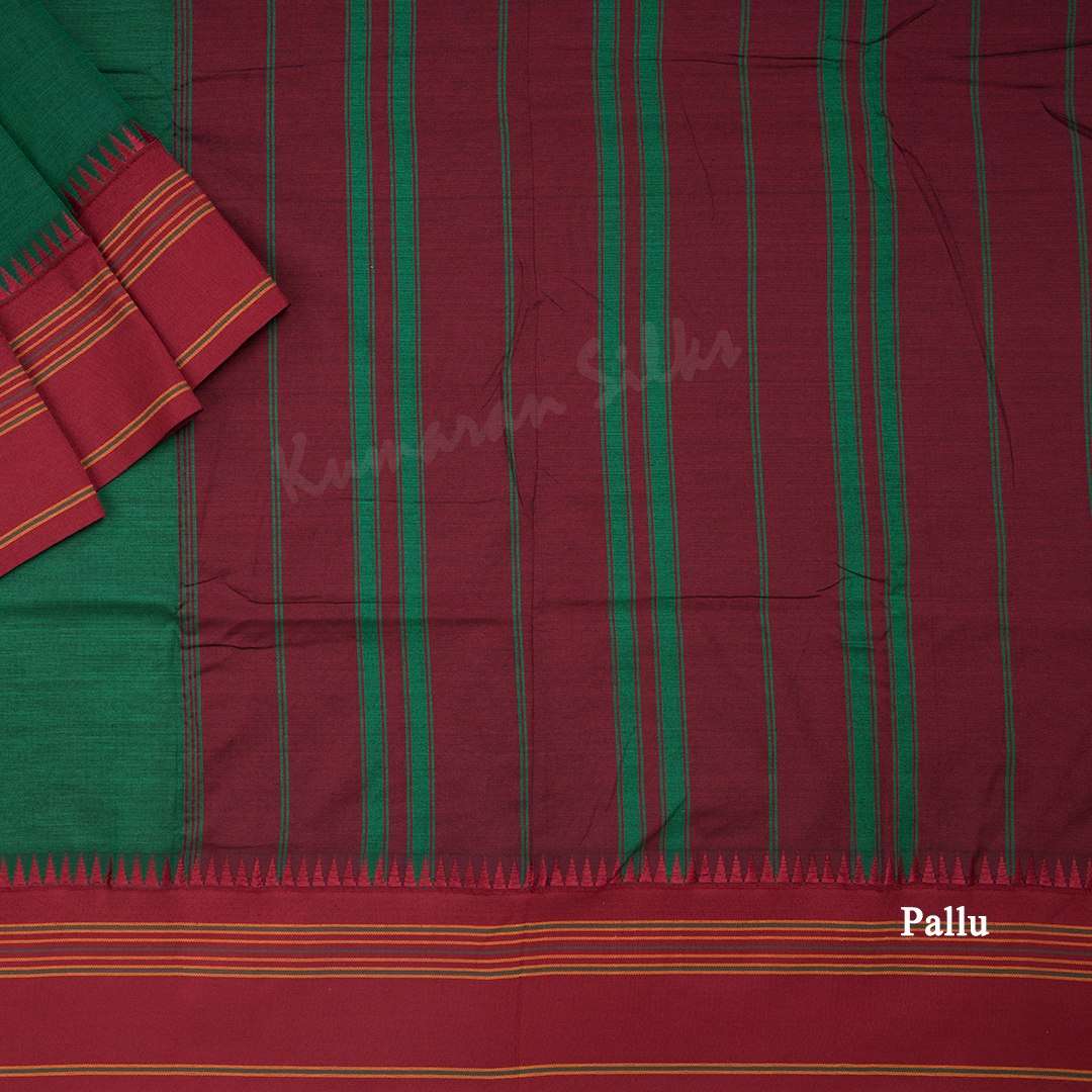 Dharwad Cotton Green Plain Saree