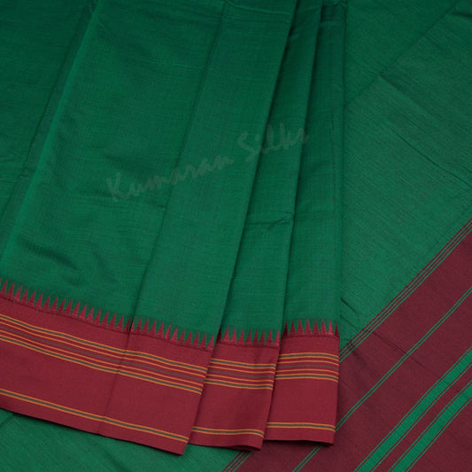 Dharwad Cotton Green Plain Saree