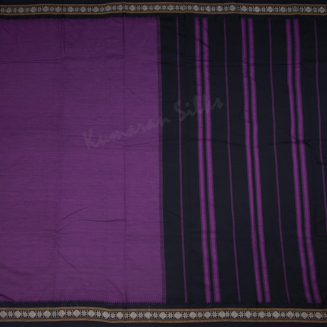 Dharwad Cotton Purple Plain Saree