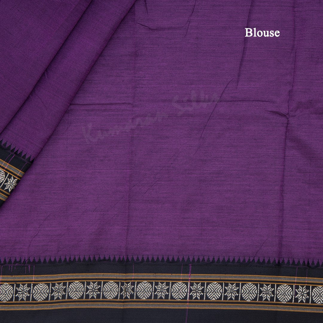 Dharwad Cotton Purple Plain Saree