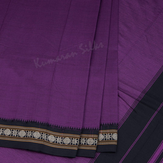 Dharwad Cotton Purple Plain Saree