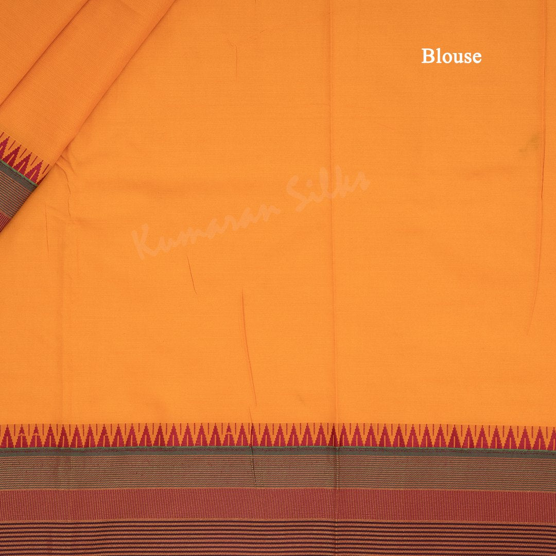 Dharwad Cotton Mango Yellow Plain Saree