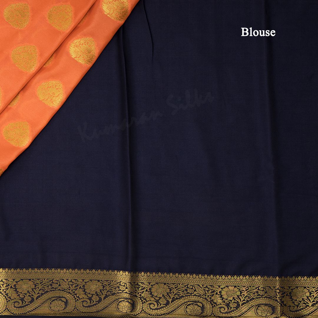 Semi Mysore Silk Peach Zari Worked Saree