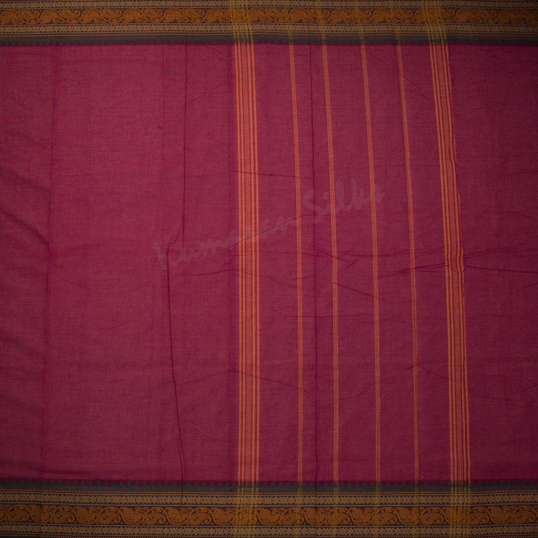 10 Yards Cotton Dark Pink Saree Without Blouse