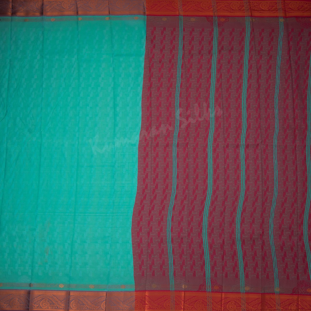 Art Silk Turquoise Embossed Saree With Zari Border