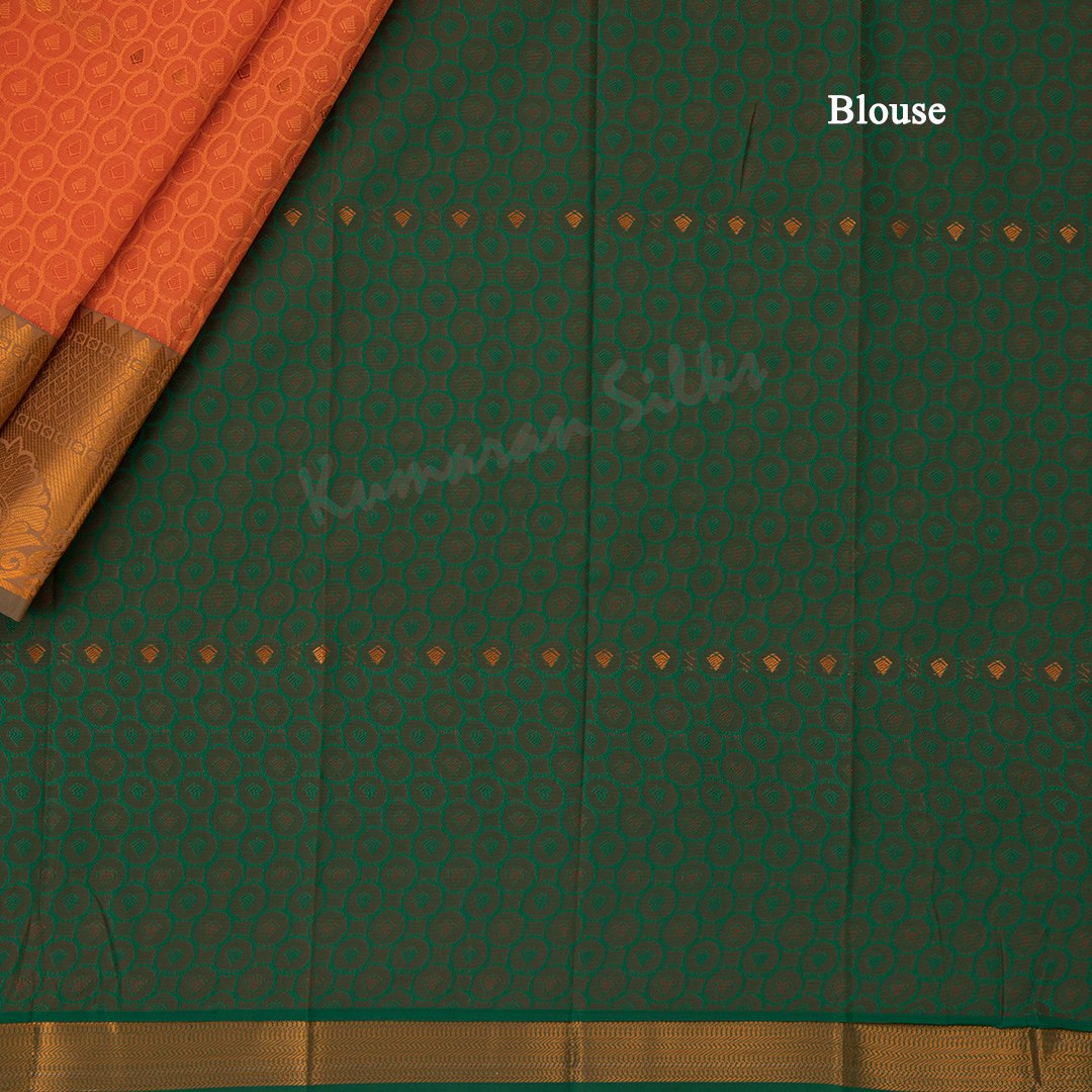 Art Silk Orange Embossed Saree With Zari Border