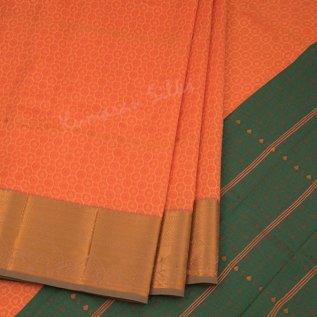 Art Silk Orange Embossed Saree With Zari Border