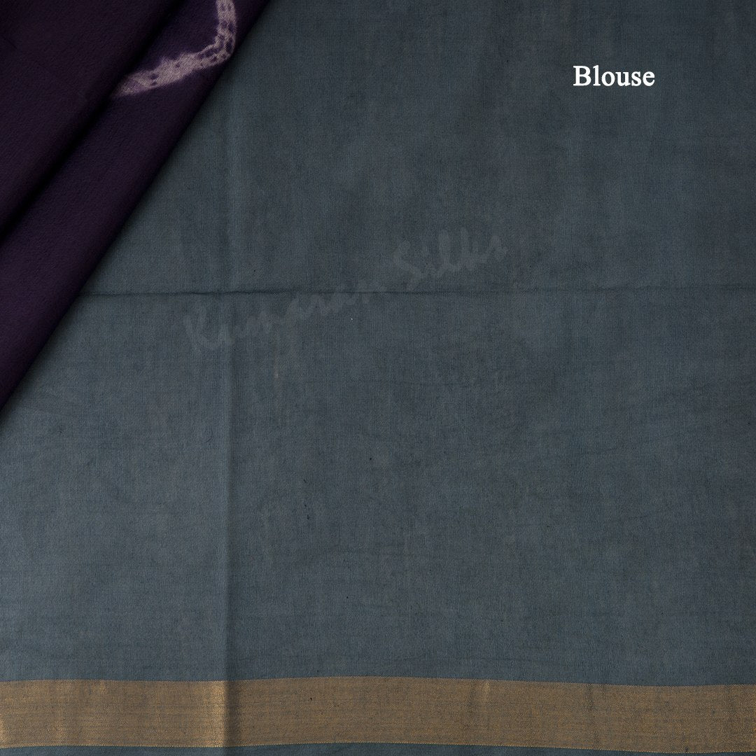 Semi Raw Silk Dark Purple Printed Saree