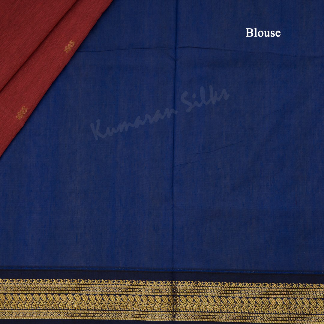 Kalyani Cotton Light Maroon Saree With Zari Buttas And Contrast Border