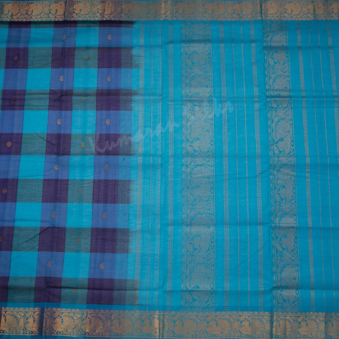 Amirthavarshni Silk Cotton Multi Colour Checked Saree