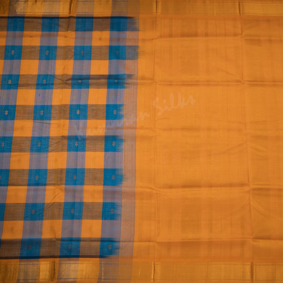 Amirthavarshni Silk Cotton Multi Colour Checked Saree 03