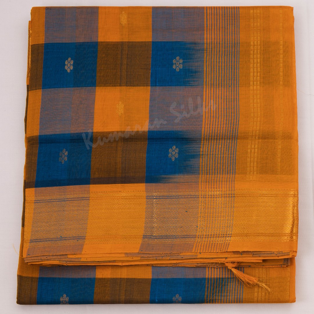 Amirthavarshni Silk Cotton Multi Colour Checked Saree 03