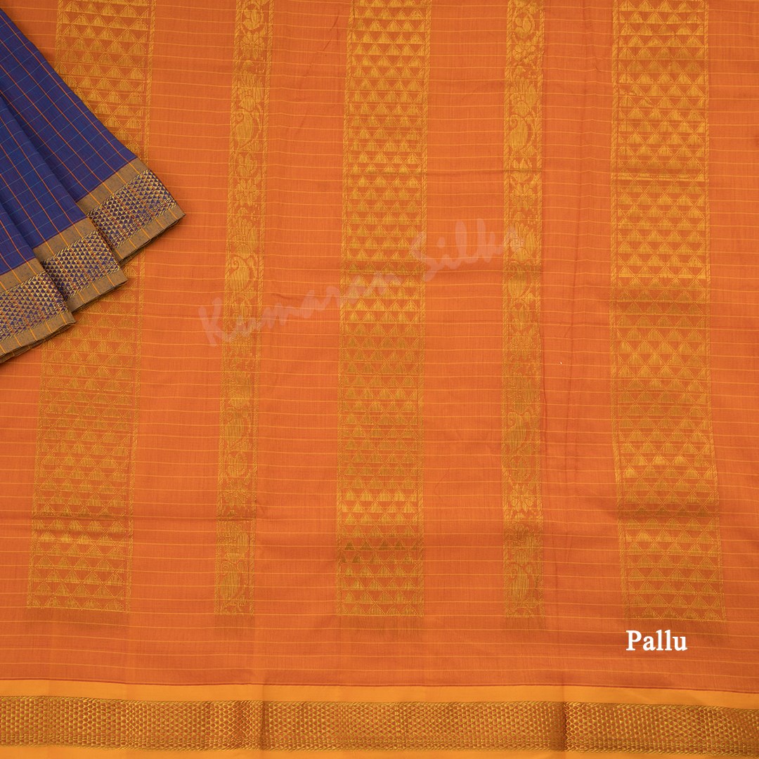 Poly Cotton Shot Colour Checked Saree